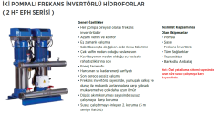 Etna 2 HF EPH B-M46 2hp İki Pompalı Frekans Kontrollü Paket Hidrofor