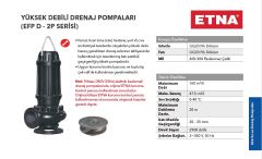Etna EFP 55D-2P  7.5Hp 380V  Pik Döküm Gövdeli Yüksek Debili Drenaj Dalgıç Pompa