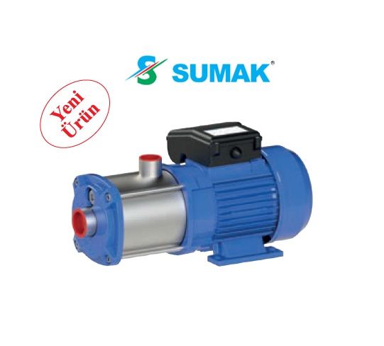 Sumak SYMTP 3 75/6  0.75Hp 380V  Komple Paslanmaz Yatay Milli Kademeli Pompa - 2900 d/d