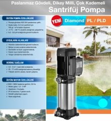 Alarko  PLD  2-7      1.5Hp  220V    Paslanmaz Gövdeli Dikey Milli Çok Kademeli Santrifüj Pompa