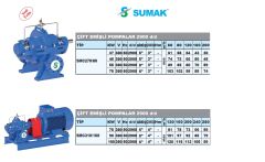 Sumak SMC270/80 55kW 380V Döküm Gövdeli Çift Emişli Yatay Santrifüj Pompa -2900 d/d
