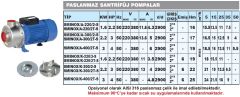 Sumak, SMINOX/K-400/2T-S, 4Hp, 380V, Paslanmaz Sıcak Su Santrifüj Pompası