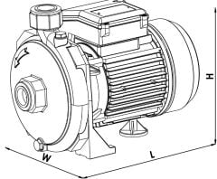 Sumak, SM100-P, 1Hp, 220V, Paslanmaz, Çarklı Santrifüj Pompa