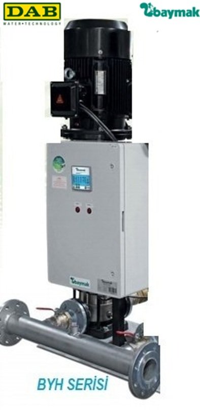 Dab 1 BYH 10/12-55 1X7.5Hp 380V Tek Pompalı Komple Paslanmaz Çelik Gövdeli Düşey Sessiz Çok Kademeli Denge Tanksız Paket Hidrofor - 24 kat 46 daire