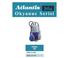 Atlantis QSB-JH-400  400W 220V Plastik Gövdeli Temiz Su Drenaj Dalgıç Pompa / Alüminyum Sargılı - Flatörlü / Okyanus Serisi