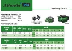 Atlantis Blu  JCP100.EPC-ST  1 Hp 220V  Hidromatlı Hazır Paket Hidrofor Seti