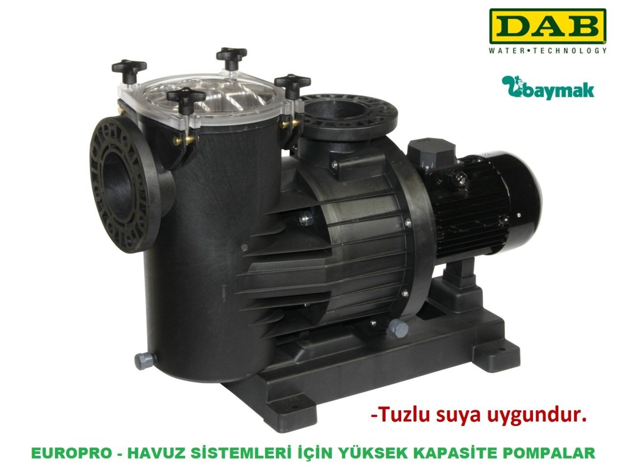 Dab EUROPRO 350 T  2.2kW  380V  Ön Filtreli Havuz Pompa-Havuz Sistemleri İçin Yüksek Kapasite Pompa-Tuzlu suya uygun