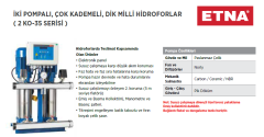 Etna 2 KO 35/5-110 15hp 380v İki Pompalı Çok Kademeli Paket Hidrofor