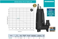 MOMENTUM W1100F 220V 1.5HP 1.1kW DÖKÜM GÖVDELİ PİS SU POMPASI