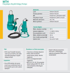 Wilo MTH 40 3.1kw 380v Parçalayıcı Bıçaklı Dalgıç Pompa