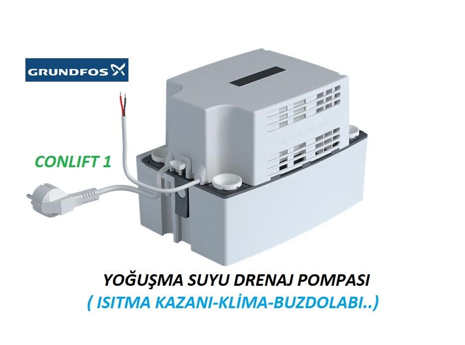 GRUNDFOS CONLIFT1 SESSİZ VE KOMPAKT YOĞUŞMA / KONDENS SUYU TAHLİYE VE DRENAJ POMPASI 220V ( ISITMA KAZANI-KLİMA-BUZDOLABI..) - 97936156