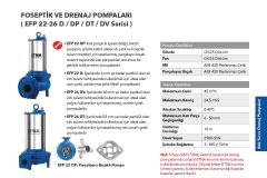 Etna EFP 26DT  2.6kW 380V Döküm Gövdeli Tek Kanallı Çarklı Foseptik Drenaj Dalgıç Pompa - Yoğun Kullanımlar İçin ideal