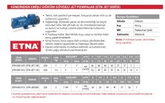 Etna ETN JET 150  1.5Hp 220V Döküm Gövdeli Kendinden Emişli Jet Pompa
