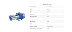 Sumak SYMT6 150/8  1.5Hp 380V  Noril Çarklı Yatay Milli Kademeli Pompa - 2900 d/d