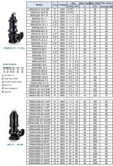 Leo 100WQ65-15-5.5/4P   7.5Hp 380V  Atık Su Dalgıç Pompa