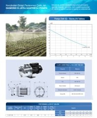 ALARKO JET D-JDTM-100   1'' Çıkışlı  1Hp 220v Kendinden Emişli Paslanmaz Çelik Jet Santrifüj Pompa