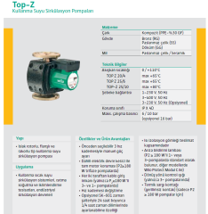 Wilo TOP-Z 65/10 T 380v Dn65 Bronz Gövdeli Üç Hızlı Flanşlı Sirkülasyon Pompası
