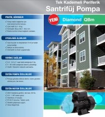 Alarko Diamond JET QBM-60    0.5Hp 220V  Serisi Tek Kademeli Periferik Santrifüj Pompa