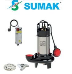 SUMAK, SBRM 19/2-P, 1.8HP, 220V, Parçalayıcı Bıçaklı Foseptik Dalgıç Pompa