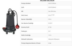 SUMAK, SDF25/2, 3Hp, 220V, Temiz Su Dalgıç Pompa