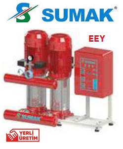 Sumak Sht 24B 1000/7 EEY 10hp 380v İki Pompalı Elektrikli Yangın Hidroforları