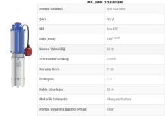 Sumak, 5SDT5, 1Hp, 380V, 5\'\' Derin Kuyu Dalgıç Pompası