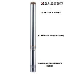 Alarko 4SD10/7 DMD   1.5hp  380V  Kademeli Dalgıç Pompa (Motor + Pompa)