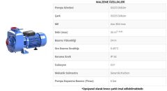 SUMAK, DSMT 300/2, 3Hp, 380V, KENDİNDEN KLAPELİ, SANTRİFÜJ POMPA