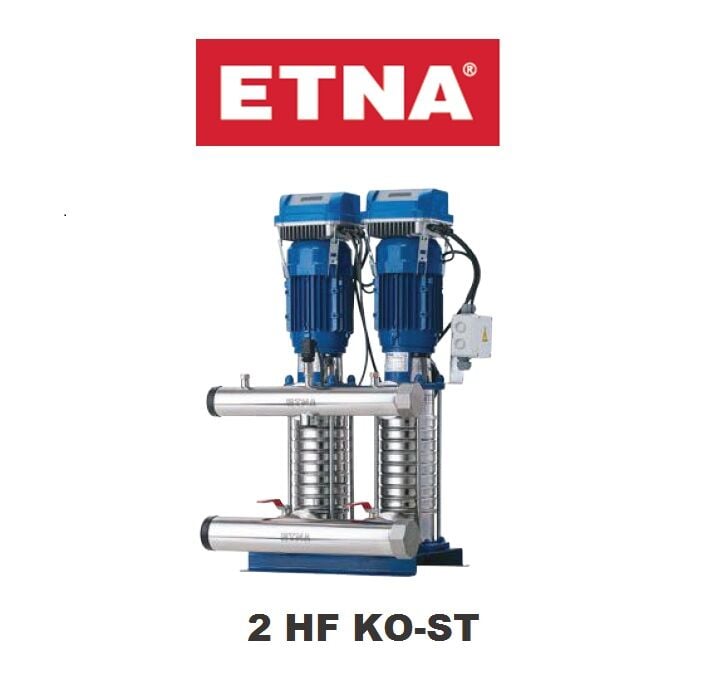 Etna 2HF KO-ST8/9-40  2x5.5Hp  Çift Pompalı Komple Paslanmaz Çelik Dik Milli Değişken Devirli / Frekans Kontrollü Çok Kademeli Sessiz Hidrofor (Aisi 304)