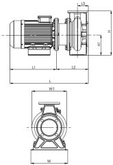 Sumak SMINOX 160/50  7.5Hp 380V Komple Paslanmaz Çelik Rijit Kaplinli Flanşlı Santrifüj Pompa (AISI 316)