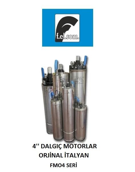 Felsom FM04 020M  2 Hp 220V  4'' Dalgıç Pompa Motoru - Yağ Soğutmalı (Orjinal İtalyan)