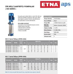 Etna APS KO 35/6-110  15Hp 380V Döküm Gövdeli Noril Fanlı Dik Milli Çok Kademeli Kompakt Yapılı Verimli Santrifüj Pompa (2900 d/dk)