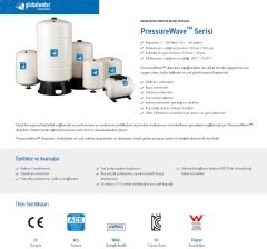 Global Water  PWB-20LH  20 Litre 10 Bar Yatay Ayaklı Patlamayan Genleşme Tankı