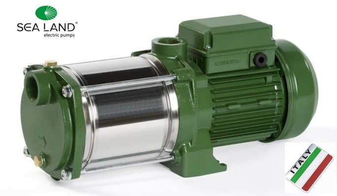 Sea Land  MK 120 M   1.2Hp 220V   Yatık Milli Paslanmaz Çelik Fanlı Çok Kademeli Pompa