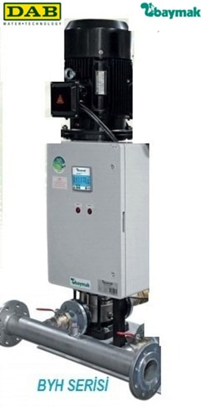 Dab 1 BYH 10/12-55    1X7.5Hp  380V  Tek Pompalı Komple Paslanmaz Çelik Gövdeli Düşey Sessiz Çok Kademeli Denge Tanksız Paket Hidrofor - 24 kat  46 daire