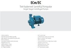 Aquastrong ECm 220 A     4kW 220V  Tek Kademeli Santrifüj Pompa