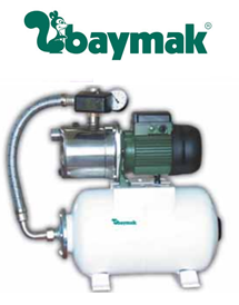 Baymak Jetinox 82 M 0.8hp 220v 20lt Tanklı Döküm Gövdeli Paket Hidrofor