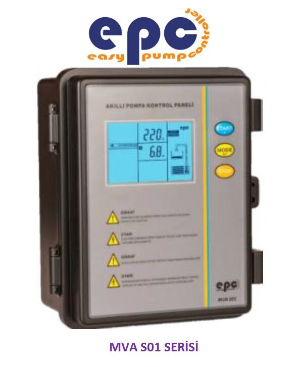 EPC MVA S01 SERİSİ -IP 65-  0,37-2,2 KW (0,5 HP-3 HP) MONOFAZE 220V-50 HZ TEK POMPALI PANO - AKILLI KONTROL ÜNİTESİ (Dalgıç pompa, hidrofor ve drenaj pompalarında kullanım.)