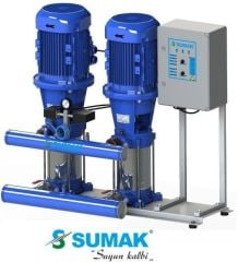 Sumak, SHT 24 B 1000/8, 10HP, 380V,  2900 d/d, 2X7.5kW , Çift Pompalı, Düşey Milli Kademeli Hidrofor