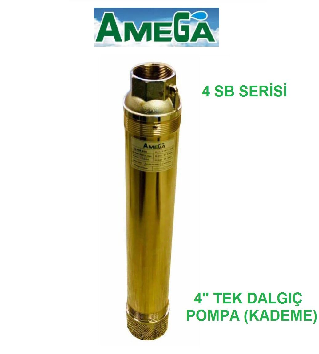 Amega 4 SB 16/25  10Hp  4\'\' Noril Fanlı Derin Kuyu Çıplak Tek Dalgıç Pompa (Pompa Kademe)