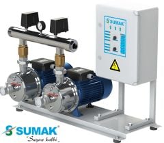 Sumak SMINOX12B220/2 2X1.6 kW  220V  Çift Pompalı Emişli  Kademeli Paslanmaz Yatay Hidrofor