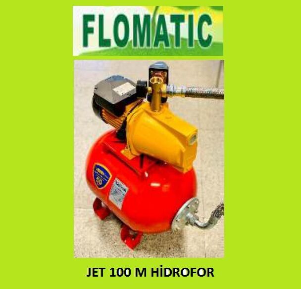 Flomatic Jet 100 M 1Hp 220V  Jet Pompalı 24 Litre Yatık Kitli Hidrofor