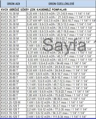 Dab  KVCX  65-80 T     2.2 kW  380V   Dikey Milli Çok Kademeli Santrifüj Pompa