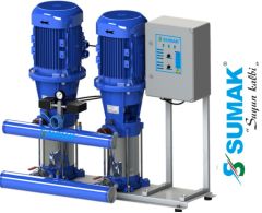 Sumak, SHT 34 B 750/4, Düşey Milli Kademeli Çiftli Hidrofor [ 2 X 5.5kW ]