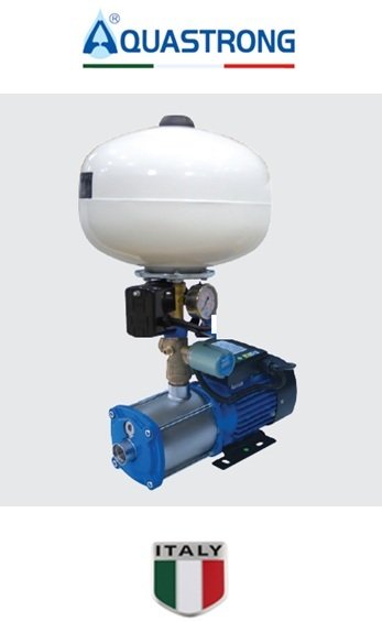 Aquastrong  CH 100 XHC 4-7     2Hp 220V   100 Litre  Küre Tanklı Paslanmaz Yatay Kademeli  Paket Hidrofor