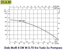 Dab  MULTI 4 SW M    0.75kW  220V   Yatay Çok Kademeli Tuzlu Su Pompası - 4 Kademeli