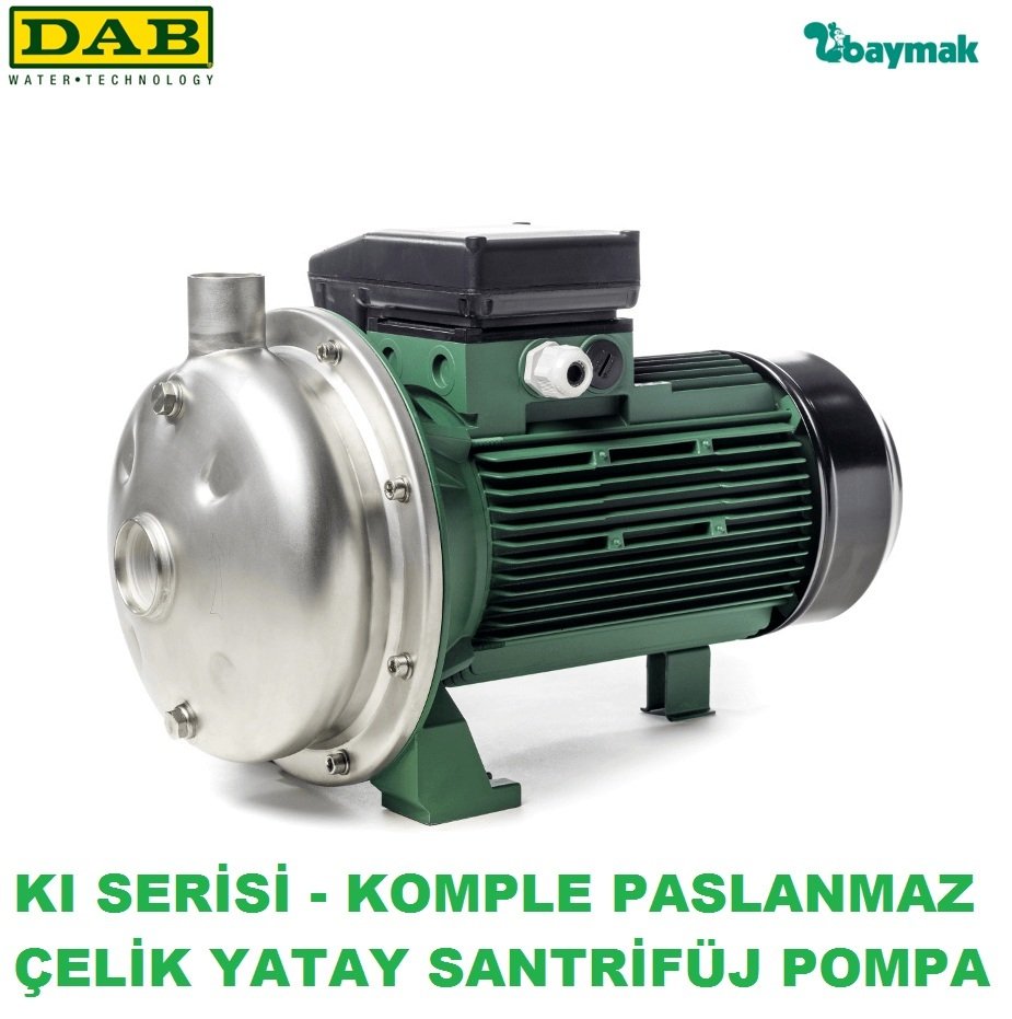 Dab  KI 30/120 M   1kW  220V   Komple Paslanmaz Çelik  Yatay Santrifüj Pompa