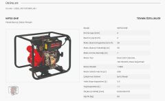 Solax WP-50DHE   2'' X 2'' Dizel İpli Marşlı Yüksek Basınçlı Motopomp (Su Motoru-Aküsüz)