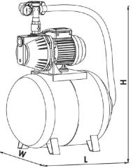 SUMAK, SYMH8-300/8, 3HP, 220V, 50 LT TANKLI, YATAY KADEMELİ, PAKET HİDROFORLAR