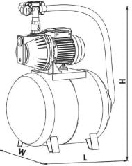 SUMAK, SYMTH12-300/6, 3HP, 380V, 50 LT TANKLI, YATAY KADEMELİ, PAKET HİDROFORLAR